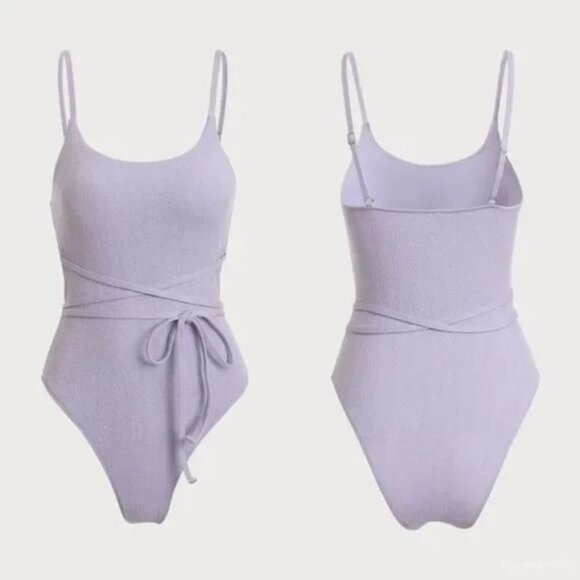 Berlook Textured Tie One-Piece Swimsuit - Picture 1 of 5